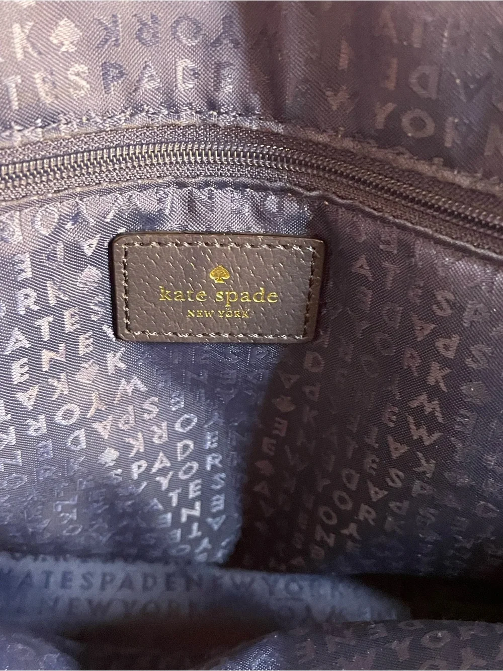 kate spade Grove Street Carli Dome Satchel Bag Purse Navy & White